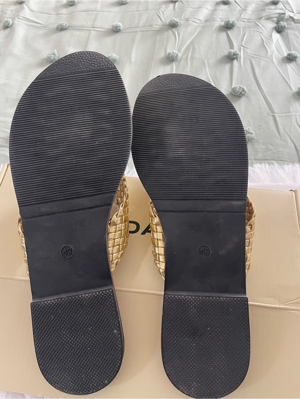 J. Adams Gold Braided Thong Sandals - Picture 3 of 3
